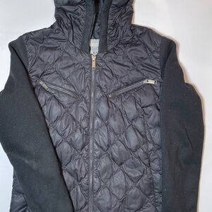 Swiss Model Black Eddie Bauer Women’s M Vintage Goose Down Jacket w/Knit Sleeves